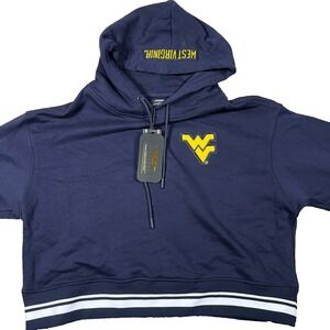 Pro Standard Womens Medium‎ Blue West Virginia Mountaineers Cropped Hoodie NWT